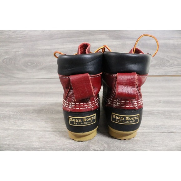 SIZE 6m Womens LL Bean Boots 6" Red Burgundy Duck Boots Limited Edition - Picture 7 of 9